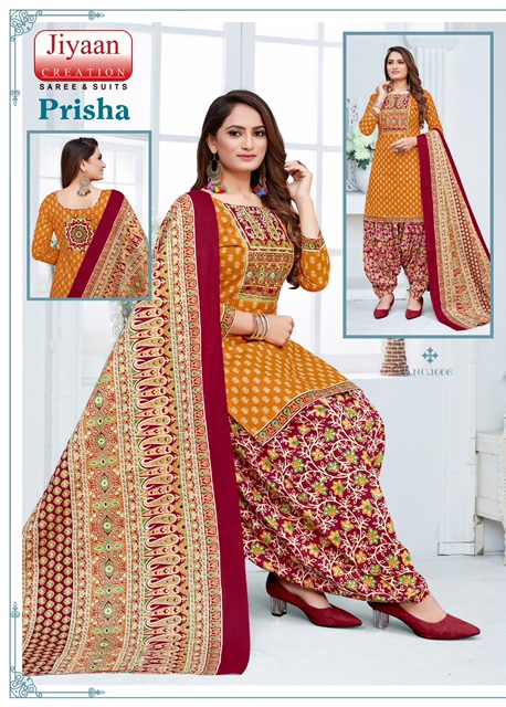 Jiyaan Prisha 1 Casual Wear Wholesale Dress Material Collection